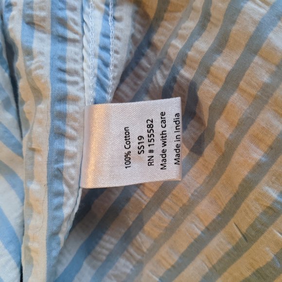 Corridor Blue & White Seersucker Stripe Short Sleeve Shirt - Picture 3 of 3